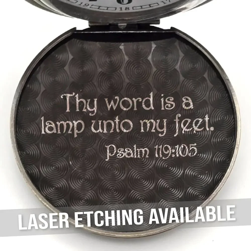 Moses & Ten Commandments Pocket Watch – Personalized Christian Bronze Gift
